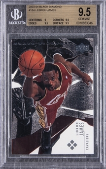 2003-04 UD "Black Diamond" #184 LeBron James Rookie Card – BGS GEM MINT 9.5
